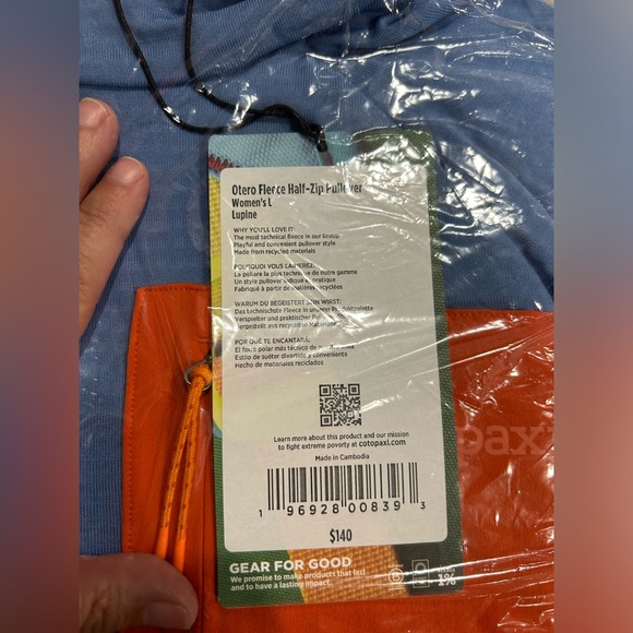 Cotopaxi Women's Large Otero Fleece Half-Zip Pullover Lupine Blue NWT - Picture 5 of 8